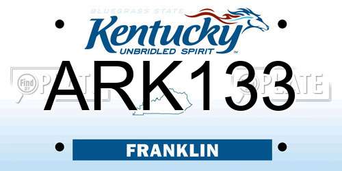 ARK133 Kentucky License Plate