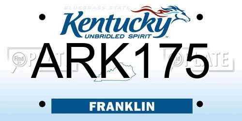 ARK175 Kentucky License Plate