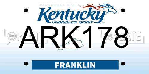 ARK178 Kentucky License Plate
