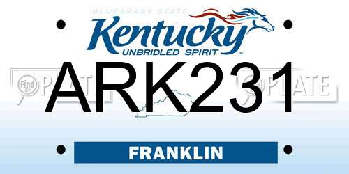 ARK231 Kentucky License Plate