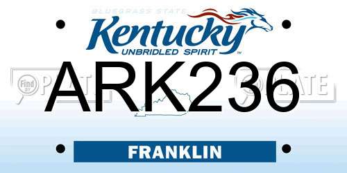 ARK236 Kentucky License Plate