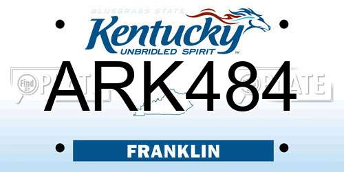 ARK484 Kentucky License Plate