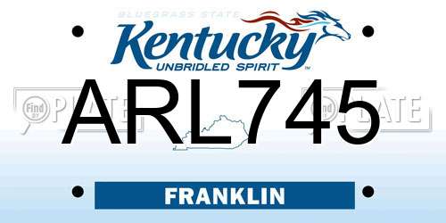 ARL745 Kentucky License Plate