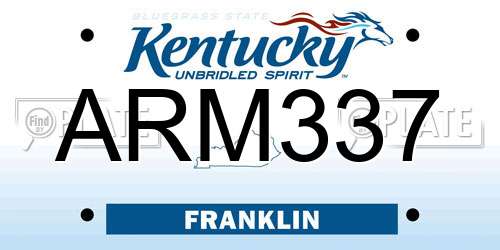 ARM337 Kentucky License Plate