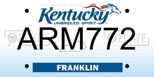 ARM772 Kentucky License Plate