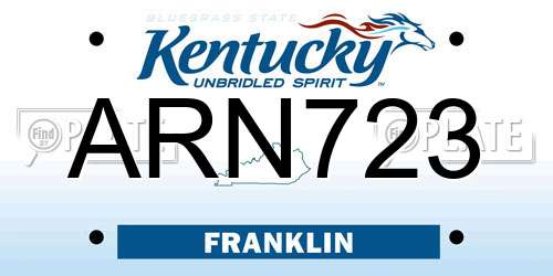 ARN723 Kentucky License Plate