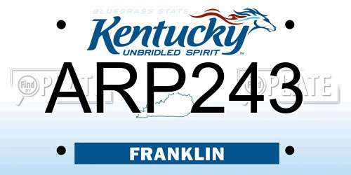 ARP243 Kentucky License Plate