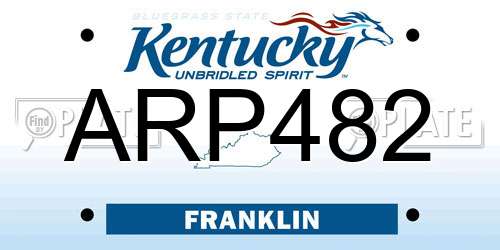 ARP482 Kentucky License Plate