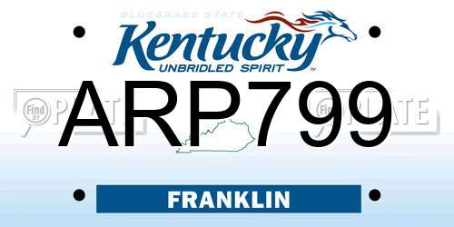 ARP799 Kentucky License Plate