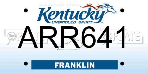 ARR641 Kentucky License Plate