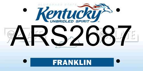 ARS2687 Kentucky License Plate