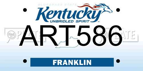ART586 Kentucky License Plate