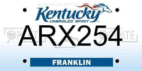 ARX254 Kentucky License Plate