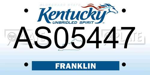 AS05447 Kentucky License Plate