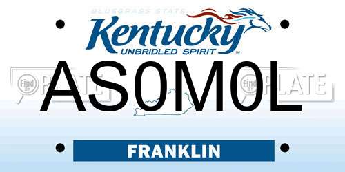AS0M0L Kentucky License Plate