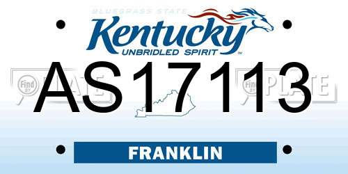 AS17113 Kentucky License Plate