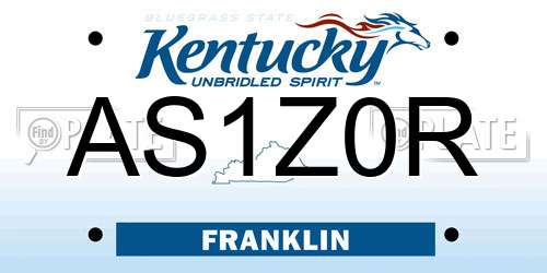 AS1Z0R Kentucky License Plate