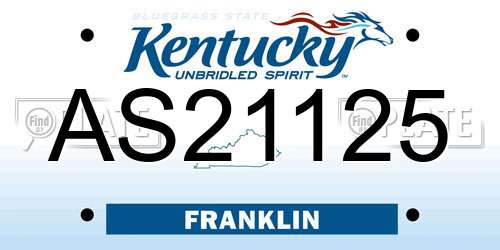 AS21125 Kentucky License Plate