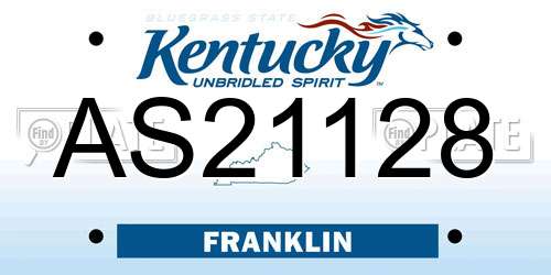 AS21128 Kentucky License Plate