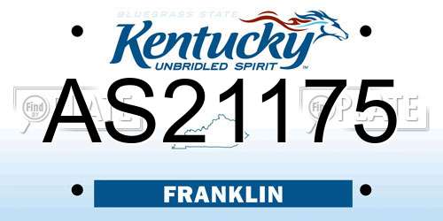 AS21175 Kentucky License Plate