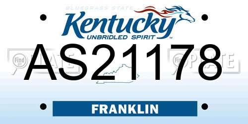 AS21178 Kentucky License Plate