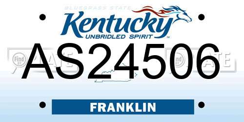 AS24506 Kentucky License Plate