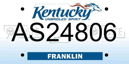 AS24806 Kentucky License Plate