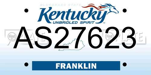 AS27623 Kentucky License Plate
