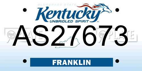 AS27673 Kentucky License Plate