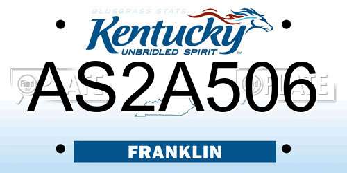 AS2A506 Kentucky License Plate