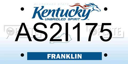AS2I175 Kentucky License Plate
