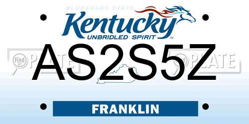 AS2S5Z Kentucky License Plate