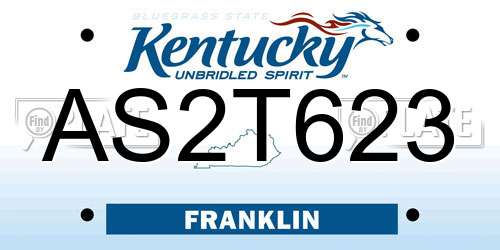 AS2T623 Kentucky License Plate