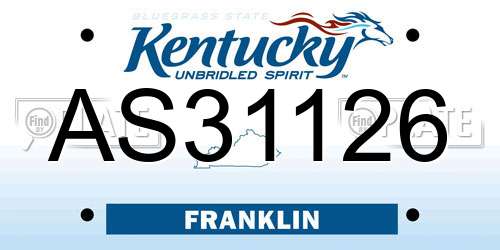 AS31126 Kentucky License Plate