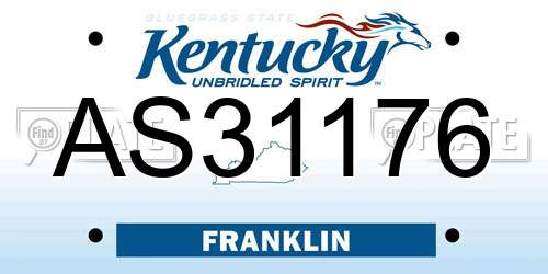 AS31176 Kentucky License Plate