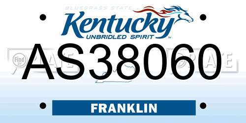 AS38060 Kentucky License Plate