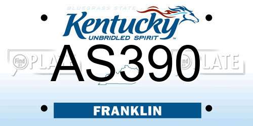 AS390 Kentucky License Plate