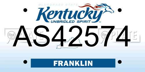 AS42574 Kentucky License Plate