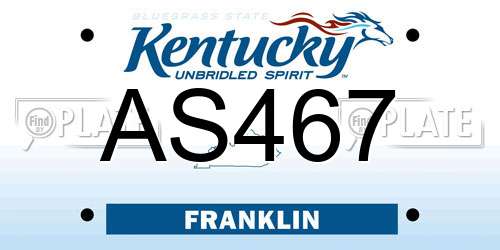 AS467 Kentucky License Plate