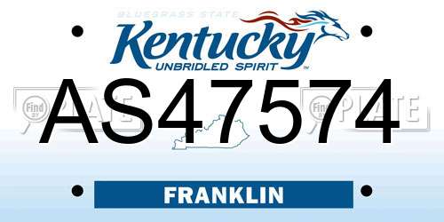 AS47574 Kentucky License Plate