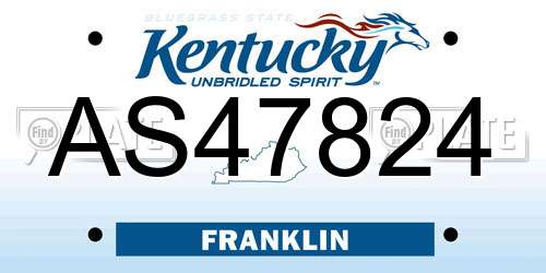 AS47824 Kentucky License Plate