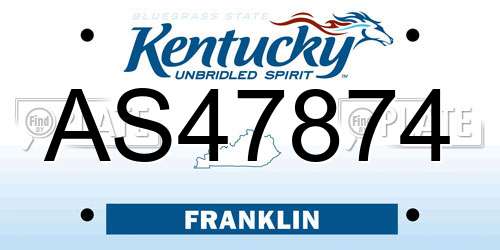 AS47874 Kentucky License Plate