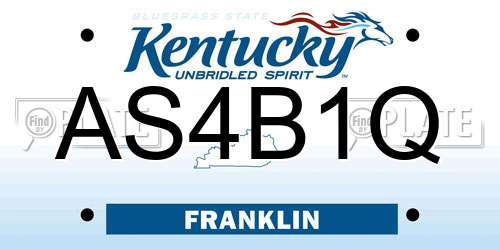 AS4B1Q Kentucky License Plate