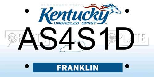 AS4S1D Kentucky License Plate