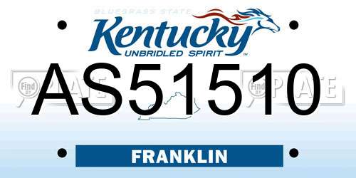 AS51510 Kentucky License Plate