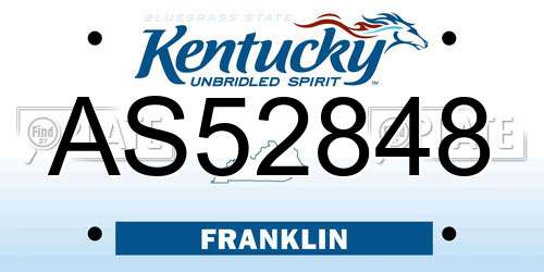 AS52848 Kentucky License Plate