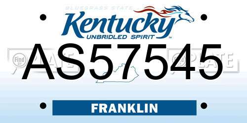 AS57545 Kentucky License Plate