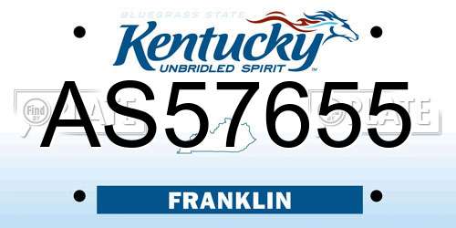 AS57655 Kentucky License Plate