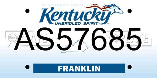 AS57685 Kentucky License Plate