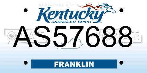 AS57688 Kentucky License Plate